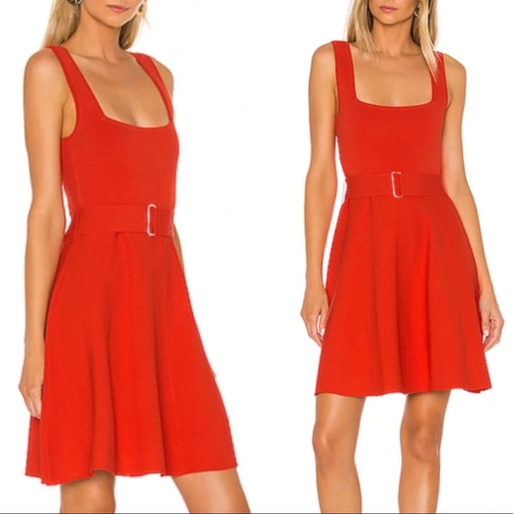NICHOLAS Poppy Knit Fit & Flare Dress Belted Size XS